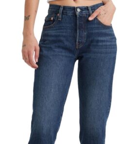 Levi's 501 Crop Jeans Femme en Lin Écru Polyester Chic pour Femmes En Polo