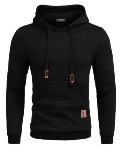COOFANDY Pull à Capuche Hipster pour Homme - Manches Longues avec Cordons de Serrage et Imprimés de Carreaux
