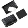 JSTHHTT Slim Portefeuille Homme Noir Cuir Fibre de Carbone 3 Pièces Porter Finition Élégante Mode Expedition Rapide