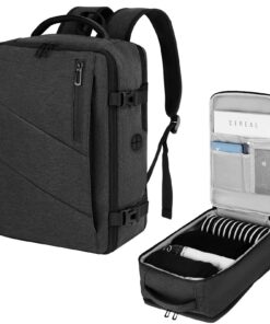 VOESLD Sac à Dos Cabine 40x30x20cm pour Voyage et Loisirs Homme/Femme avec Compartment Laptop Gris