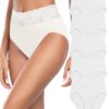 Échancres Wealurre Culotte Femme Taille Haute Coton Doux Slip Dentelle Élastique Lot de 5 Global Recycled Standard