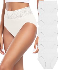 Échancres Wealurre Culotte Femme Taille Haute Coton Doux Slip Dentelle Élastique Lot de 5 Global Recycled Standard