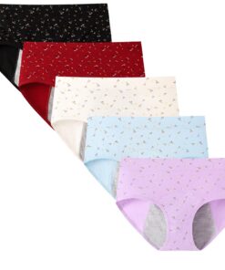 Culottes menstruelles post-partum anti-fuites pour femmes en coton physiological mi-haute tailleLot de 5 sliders doits ê