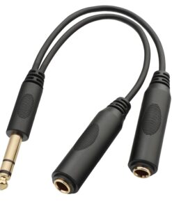 TISINO Câble répartiteur 6,35 mm TRS stéréo haut de gamme pour musiciens - 1/4" TRS mâle vers double TRS femelle, connec