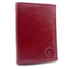 Charmoni Portefeuille Homme Rouge - Protection Anti RFID - 3 Volets - Cuir