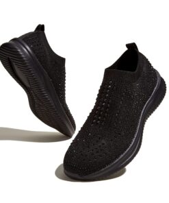 LUCKY STEP Chaussures de Course Respirantes et Étincelantes pour Femmes Mode Paillettes
