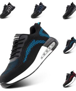 Hitmars Chaussures de Sécurité Femmes Femmes et Hommes Embout en Acier Chaussures de Travail Légères et Confortables S1