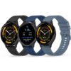 Bracelet YLK Compatible avec Garmin Venu 2/3, Vivoactive 4, Forerunner 255/265 - Silicone 22mm - Noir/Bleu Marine/Gris B