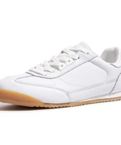 Baskets Plates en Cuir LUCKY STEP pour Femme – Mode Casual avec Lacets pour Tennis et Tous Les Jours
