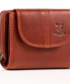 MATADOR Portefeuille Femme Vintage Marron avec Protection RFID | Porte-Monnaie Femme Compact | Porte-Cartes avec Fermetu