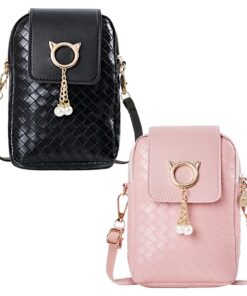 Pochette Téléphone Portable Femme Trendy + Portable + Femmes, Bandoulière Réglable + Détachable, Peutêtre Utilisée en So