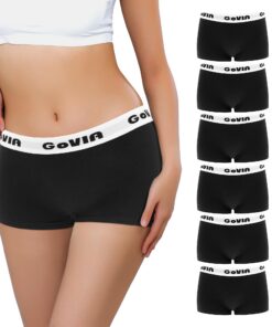Libella Boxer Femme Coton Shorty Shorts Caleçons Femmes Lot de 6 - Blanc, Élasticité, Comfortable pour la Journée et la