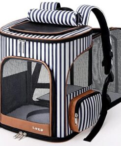 Lekesky Sac à dos extensible pour chats – Sac respirant et portable – Idéal pour chats et chiens de taille moyenne et pe