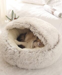 Coucou, panier-chat XPNIT anti-stress pour chien, canapé XL confortable, lavable, maison, antidérapant (40cm, marron)