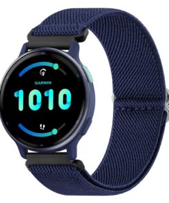 Bracelet élastique Garmin Vivoactive 5/Vivoactive 3 en nylon souple - 20 mm - compatible Forerunner 245/645 Music