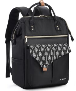 Lekesky Sac à dos pour ordinateur portable 15.6 pouces - Noir foncé | Sac à dos pour femme | Idéal pour le bureau et le