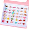 Bagues Hifot Filles 36 Pièces Papillon Licorne Cadeau Fête Accessoire Robebijou Réglable Boîte Inclus