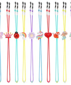 Hifot 10 Pièces Cordon Lunettes pour Fille | Licorne Renard Papillon Sirène Masque Chaîne Lunettes de Soleil Retenue rég