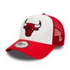 New Era Chicago Bulls NBA Team Colour Blanc Rouge A-Frame_adjustable Trucker Cap pour Hommes Femmes