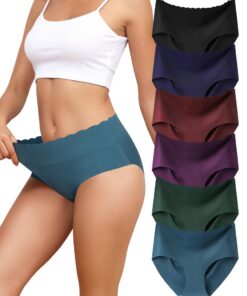 Levao Culotte sans Couture Femme Invisible Taille Haute Slip Dim Doux Confortable Bikini