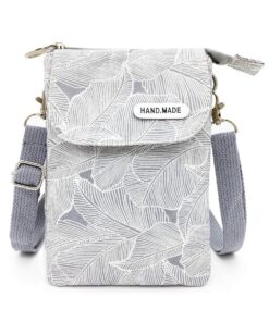 Narunii Petit Sacoche Téléphone Portable pour Femmes - Pochette Bandoulière Réalisée en Toile - Idéale pour Voyages, Sho