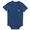 Carhartt Bodysuit Unisex Baby Short Sleeve Pocket Plage 12 mois Lagoon Deep 80