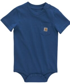 Carhartt Bodysuit Unisex Baby Short Sleeve Pocket Plage 12 mois Lagoon Deep 80