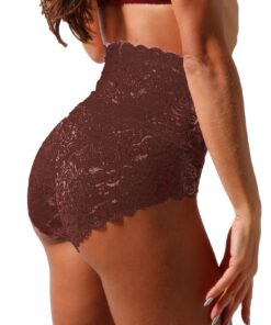 Titre SEO optimisé : Sous-vêtements sexyGenichi pour femmes - Haute taille en dentelle fine - Coupe abdominale - Grande