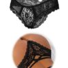 Ohmydear String Femme Sexy Chic érotique Slip Croisées Creux Out Entrejambe en Coton Dentelle XS-4XL Transparent