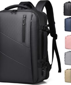 LXQMHB Sac à dos ordinateur 30L extensible pour homme femme (Noir)