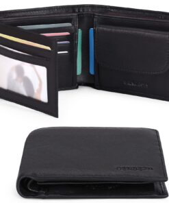 Portefeuille SENDEFN Homme en Cuir Véritable - Protection contre le RFID, Grand Espacement pour Cartes et Pièces