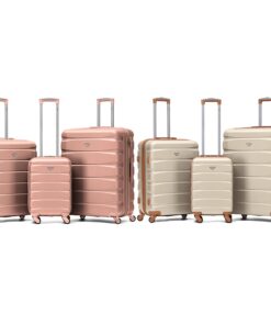 Valise Flight Knight ABS Or Rose/Crème 3 Tailles Bagage Main et Soute Compatible Air France Bagages Rolisésercaissière