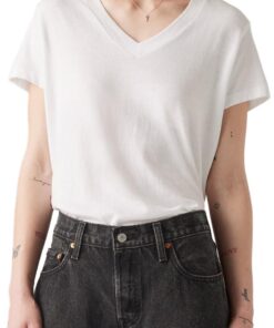 Levi's Boxy Vneck Tee T-Shirt Femme Élégant et Comfortable pour la Vie Daily en taille S-M