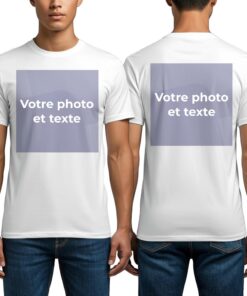 Cimpress T-Shirt personnalisé en Coton - Personnalisation Photo et Texte - Pour Hommes - Usage Professionnel ou Personne