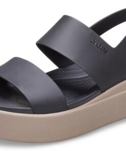 Crocs Brooklyn Low Wedge Sabot - Femmes, Confort et Style en Chaussures de Plateforme Feminines | Taille US 7-13 | Noir
