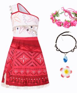 Robe Vaiana New Front pour Enfants Océanie Costume Princesse Halloween Noël Carnaval Cosplay Party