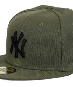 New Era New York Yankees 59fifty Basecap Olive Hommes Événements Sportifs Casual Style Versatile Design Taille Adjustabl