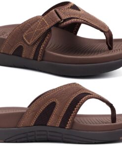 COFACE Tongs Homme AntidérapantOrthopédiques Soutien de Voûte Plantaireété Sandales de SportsFlip Flop Piscine Réglable
