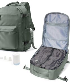 BOXSAM Sac à Dos de Voyage sous Vide Imperméable - Sac à Dos Cabine pour Avion - Compartiment PC 15.6 Pouces - Noir Homm