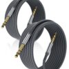 Elebase Câble Audio Stéréo 6.35mm Jack TRS 1/4 Mâle vers Mâle, Cordon Tressé en Nylon Résistante & Matière Recyclée pour