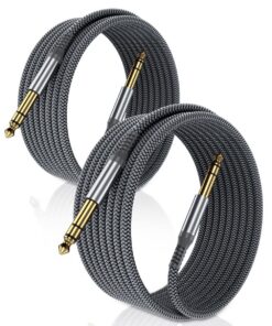 Elebase Câble Audio Stéréo 6.35mm Jack TRS 1/4 Mâle vers Mâle, Cordon Tressé en Nylon Résistante & Matière Recyclée pour
