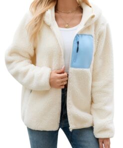 RITOSTA Veste Polaire Hiver chaud Blouson Manteau avec Capuche Zippé Doublure et Poche Automne Actuelle Avec Longue Manc