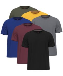 SoftSpun Lot de 6 t-shirts 100 % coton pour homme | Meilleure qualité T-shirts unis à col rond pour homme OEKO-TEX STAND