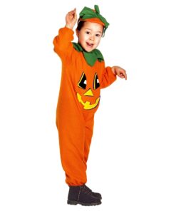 W WIDMANN MILANO Fashion Party - Déguisement de citrouille en combiné et chapeau pour enfant, idéal pour Halloween - Tai