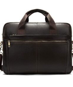 BAIGIO Sac à documents pour homme | Cuir |_taille 14 pouces | Sac d'affaires | Sécurité des documents | Taille idéale po
