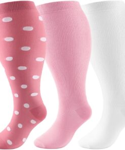 DRESHOW Chaussettes de Compression Grande Taille Mollet Large pour Hommes et Femmes Circulation Sanguine Améliorée 20-30