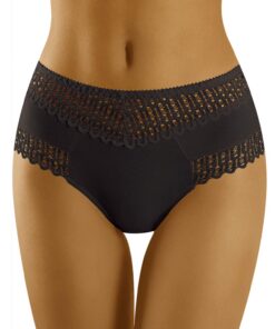 Wolbar Femme Slip Dentelle Ajourée Taille Haute en Coton Bio Séduisant pour la Nuit WB416
