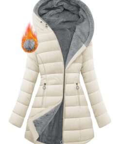 Yuson Girl Manteau Femme Élégant et Chaud Hooded Coat Global Recycled Standard Yuson Girl Longue Matelassé Polaire Doubl