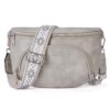 Sac à bandoulière tendance pour femme en cuir végétalien, poche poitrine avec blocage RFID, sangle am