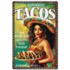 Tacos Plaque Metal Vintage Décoration Murale Cuisine